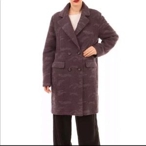 NWT True Religion Women Camo WoolBlend Coat Size M